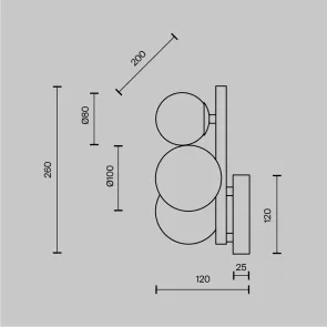Wall Light MOD545WL-03BS Gold Modern