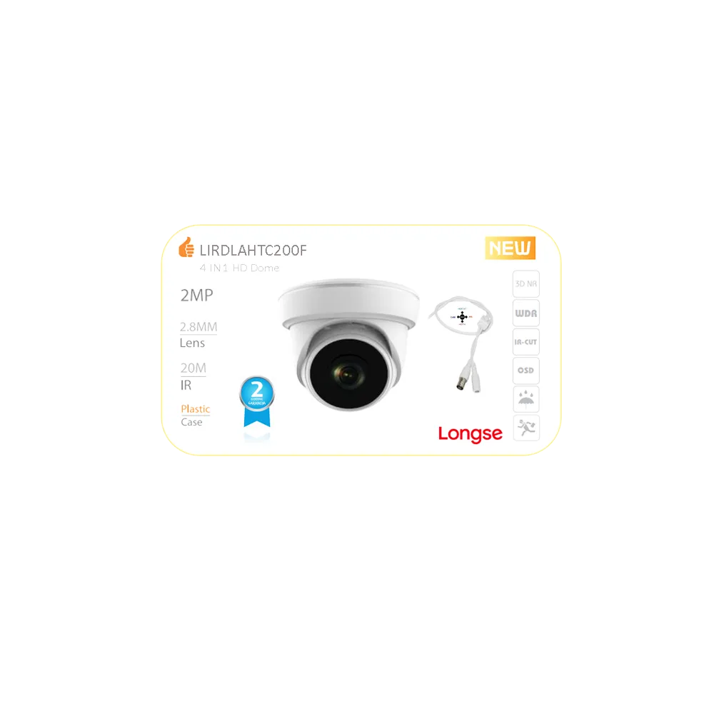 LONGSE AHD Dome kamera 2.0mpx 2.8mm IR 20m plastika - LIRDLAHTC200F
