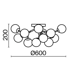 Chandelier MOD545PL-12CH Chrome Dallas