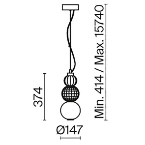 LED viseča svetilka s steklom P069PL-L16G3K