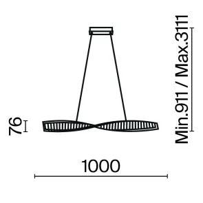 LED viseča svetilka P097PL-L28BS3K za jedilnico