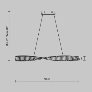 LED viseča svetilka P097PL-L28BS3K za jedilnico