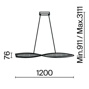 LED viseča svetilka P097PL-L36BS3K za jedilnico