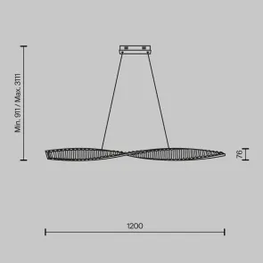 LED viseča svetilka P097PL-L36BS3K za jedilnico