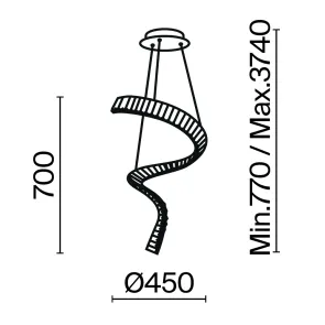LED viseča svetilka P097PL-L48BS3K za dnevno sobo