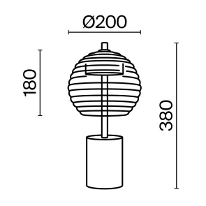 LED namizna svetilka P060TL-L12BK za spalnico in dnevno sobo
