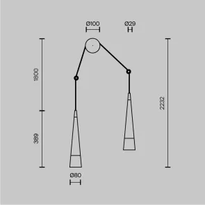 LED Wall Light P090WL-L24CH3K for Living Room & Bedroom