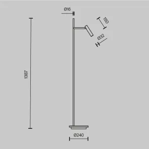LED stoječa svetilka Z010FL-L8B3K za branje in dnevno sobo