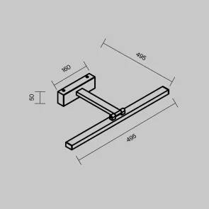 LED osvetlitev za ogledalo MIR008WL-L12B4K črna