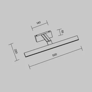 Black LED Mirror Light MIR010WL-L12B4K for Bathroom