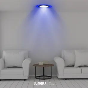LUMERA LED panel Lumera Lighting 6W + 3W, 4000K + modra svetloba, vgradni, okrogel - LM-307-9W