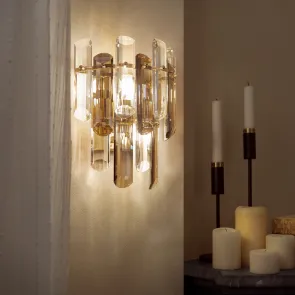 Wall Light DIA200WL-02G with Crystal Accents in Gold