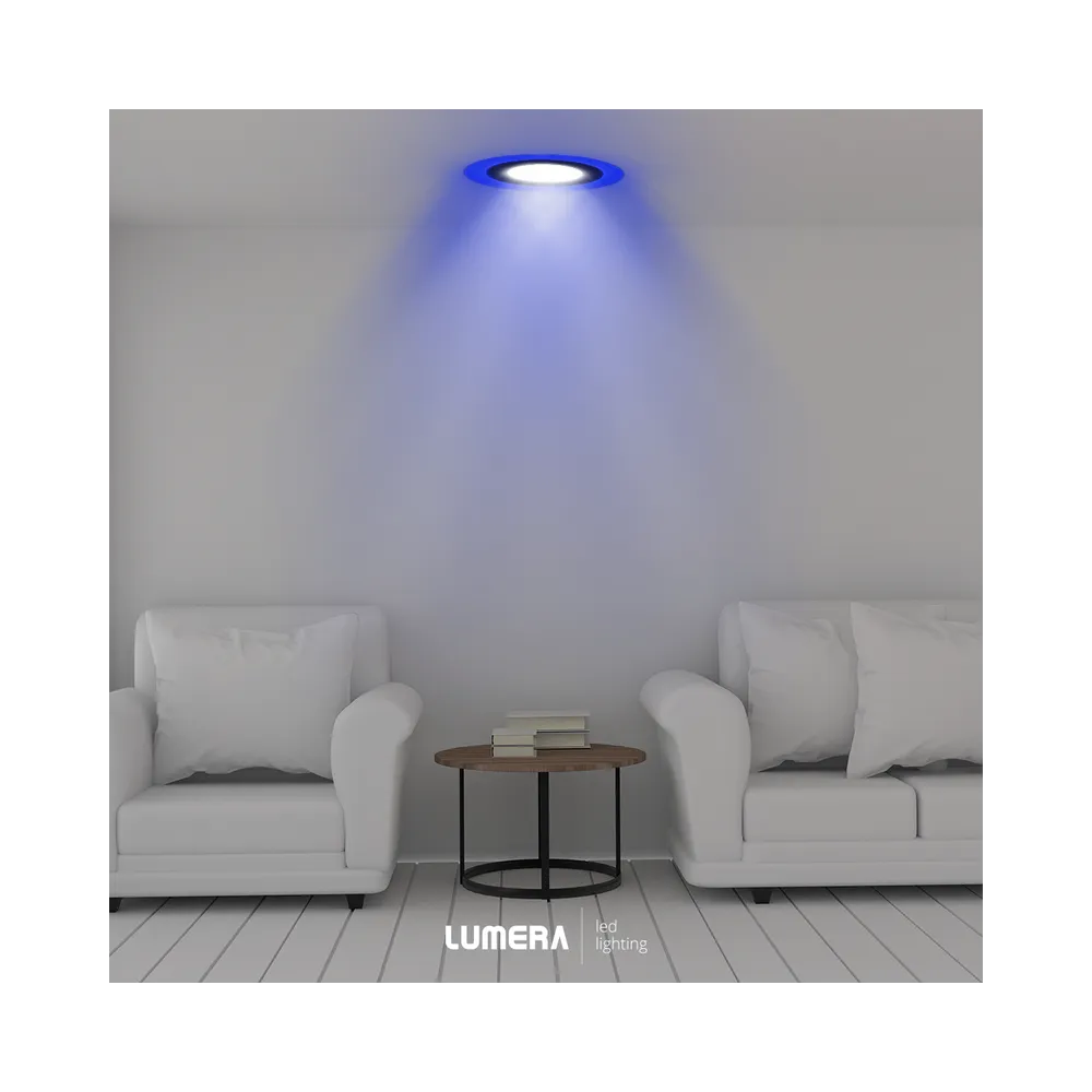 LUMERA LED panel Lumera Lighting 18W + 6W, 4000K + modra svetloba, vgrajen, okrogel - LM-325-24W