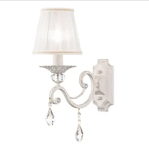 Wall Light ARM247-01-G with Fabric Shade & Crystals