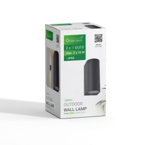 GREEN TECH Zunanja zidna svetilka Green Tech GU10 x 2, IP65 - MADISON