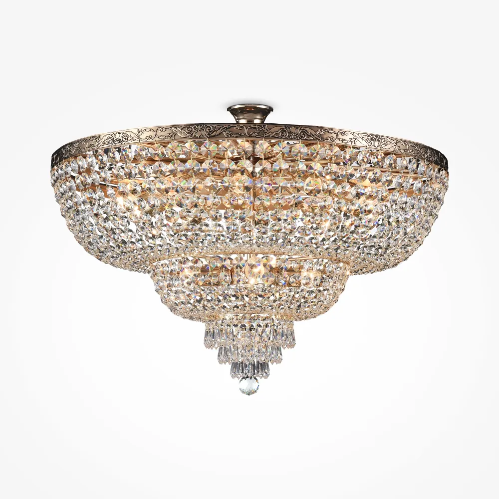 Crystal Chandelier DIA891-CL-14-G in Gold for Living Room