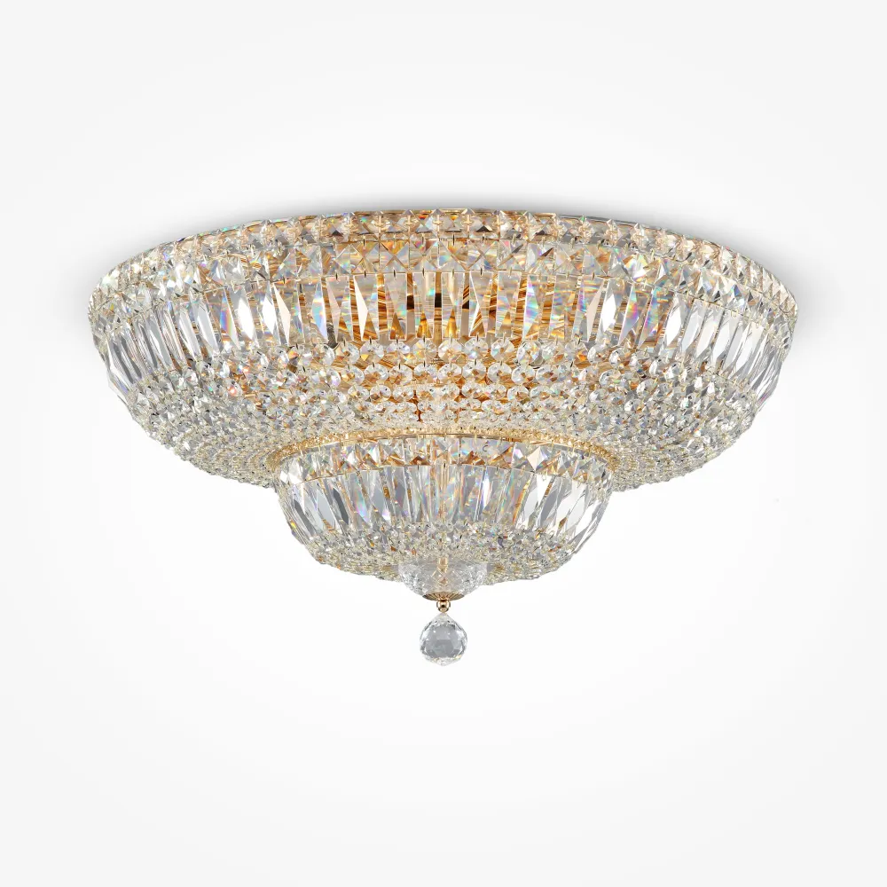 Gold Crystal Chandelier DIA100-CL-16-G for Living Room