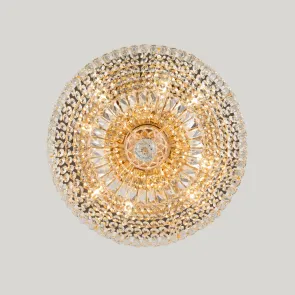 Gold Crystal Chandelier DIA100-CL-12-G for Living Room
