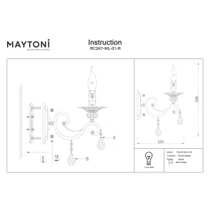 Classic Wall Lamp RC247-WL-01-R with Crystal Pendants