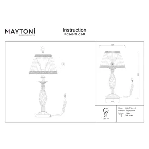 Classic Table Lamp RC247-TL-01-R with Fabric Shade