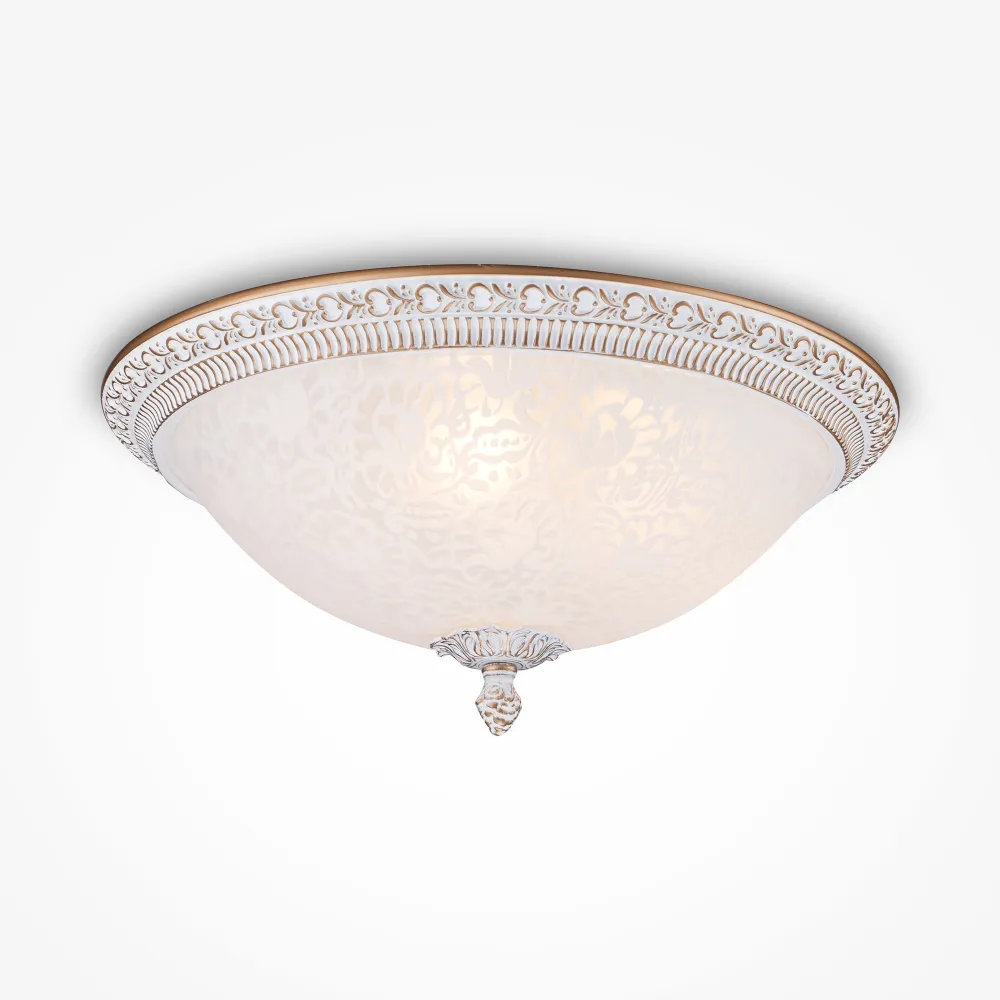 Classic Ceiling Light C908-CL-03-W White and Gold