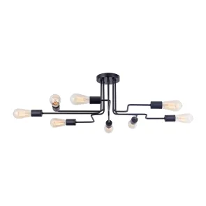 Loft Chandelier T532CL-08B Black Industrial Style