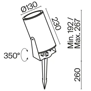White Landscape LED Light IP65 3000K O050FL-L30W3K