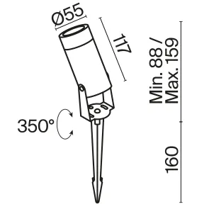 LED vrtna svetilka IP65 3000K O050FL-L5GF3K