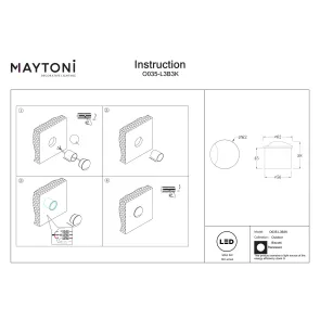 Recessed LED Light IP65 3000K 3W Black O035-L3B3K