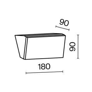 Wall LED Light IP54 3000K 10W Graphite O436WL-L10GF3K