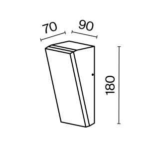Wall LED Light IP54 3000K 10W Graphite O436WL-L10GF3K1