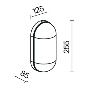 Stenska svetilka E27 IP65 grafit O449WL-01GF