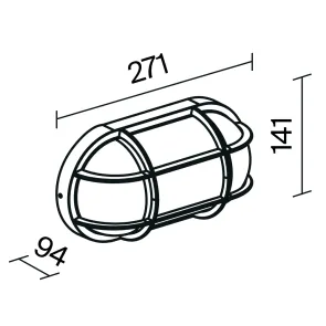 Stenska svetilka E27 IP65 grafit O449WL-01GF1