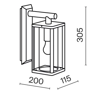 Wall Light E27 IP65 Graphite O452WL-01GF1