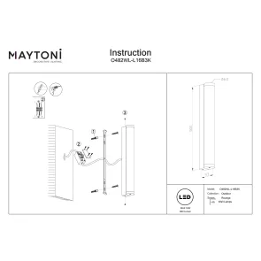 Wall lamp O482WL-L16B3K
