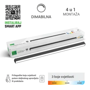 GREEN TECH LED magnetna svetilka MYSTYLE 24W, 3CCT, zatemnitev