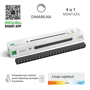 GREEN TECH LED magnetna svetilka MYSTYLE 24W, 3CCT, Smart APP