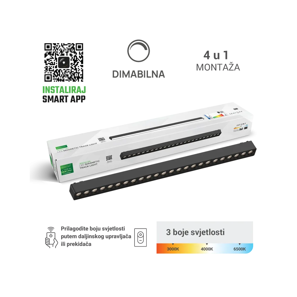 GREEN TECH LED Magnetic Lamp MYSTYLE 24W, 3CCT, Smart Lamp APP