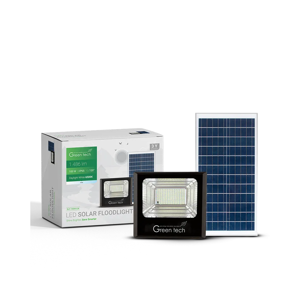 GREEN TECH LED solarni reflektor Green Tech 100W, 6500K, IP65, solar - SLF-100W-CW