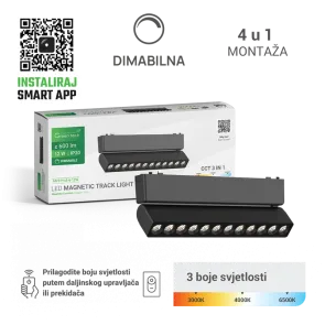 GREEN TECH LED magnetska svetilka MYSTYLE 12W, 3CCT, dim.