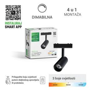 GREEN TECH LED magnetna svetilka MYSTYLE 10W, 3CCT, Dim.