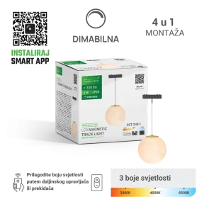 GREEN TECH LED magnetna svetilka MYSTYLE 6W, 3CCT, Dim., APP