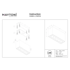 Zunanja stropna svetilka LED 10W 3000K grafitna IP54 MAYTONI O309CL-L10GF3K