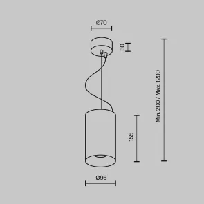 Pendant luminaire P089PL-25W3K-B