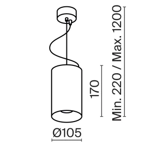 Pendant luminaire P089PL-33W3K-B