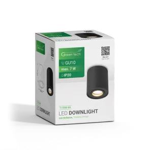 GREEN TECH Upgrade Lamp Green Tech, black color, GU10 socket - T155M-BK