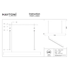 Pendant luminaire P050PL-L40B4K