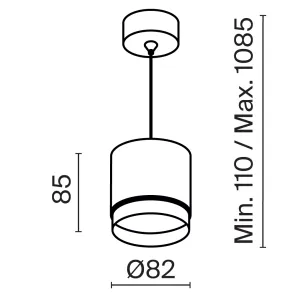 Pendant luminaire P088PL-GX53-B