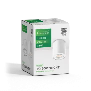 GREEN TECH Nadgradna svjetiljka Green Tech, bela barva, grlo GU10 - T155M-WH