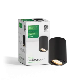 GREEN TECH Nadgradna svjetiljka Green Tech, črna barva, grlo GU10 - T156M-BK